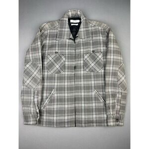 Shades Of Grey Micah Cohen‎ Men's M Plaid Cotton Flannel Quilted Jacket Full Zip